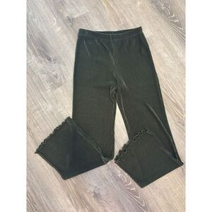 No Boundaries Women's Ribbed Flare Straight Leg Pants Lettuce-Edge Hem Sz‎ 4 6